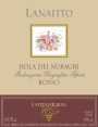 Cantina Oliena Isola dei Nuraghi Lanaitto Rosso 2011 Front Label