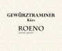 Cantina Roeno Trentino Kies Gewurztraminer 2015 Front Label