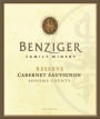 Benziger Reserve Cabernet Sauvignon 2006 Front Label