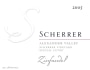 Scherrer Winery Special Cuvee Zinfandel 2005 Front Label