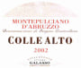 Cantine Galasso S.r.l. Montepulciano d'Abruzzo Colle Alto 2002 Front Label
