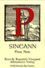 Sineann Reed & Reynolds Pinot Noir 1999 Front Label