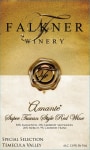 Falkner Winery Amante Super Tuscan Style Red 2014 Front Label