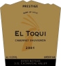 Casas del Toqui El Toqui Prestige Cabernet Sauvignon 2001 Front Label