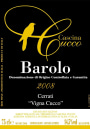 Tenuta Cucco Cerrati Vigna Cucco 2008 Front Label
