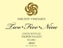 Shelton  Two Five Nine Malbec 2013 Front Label