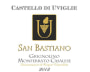 Castello di Uviglie Grignolino del Monferrato Casalese San Bastiano 2012 Front Label