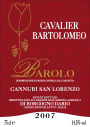 Cavalier Bartolomeo Cannubi San Lorenzo 2007 Front Label
