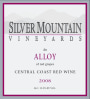 Silver Mountain Alloy Red Wine 2008 Front Label