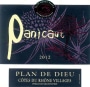 Cave Cooperative Les Coteaux Du Rhone Cotes du Rhone Villages Plan de Dieu Panicaut 2012 Front Label