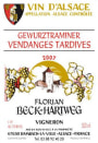 Cave de Florian Beck-Hartweg Alsace Vendanges Tardives Gewurztraminer 2007 Front Label