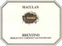Maculan Brentino di Breganze Merlot 1999 Front Label