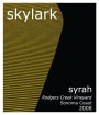 Skylark Rodgers Creek Syrah 2008 Front Label