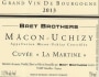 Domaine La Soufrandiere Macon-U chizy Cuvee La Martine 2013 Front Label