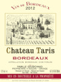 Caves de Rauzan Chateau Taris 2012 Front Label