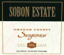 Sobon Estate Sangiovese 2012 Front Label