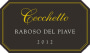Cecchetto Giorgio Raboso del Piave 2012 Front Label