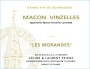 Celine et Laurent Tripoz Macon-Vinzelles Les Morandes 2013 Front Label