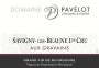 Domaine Pavelot Savigny-les-Beaune Aux Gravains Premier Cru 2014 Front Label