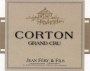 Domaine Jean Fery & Fils Corton Grand Cru 2012 Front Label