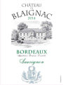 Chais de Vaure Chateau de Blaignac Sauvignon Blanc 2014 Front Label