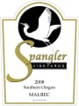 Spangler Vineyards Malbec 2008 Front Label