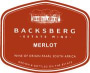 Backsberg Estate Merlot 1998 Front Label