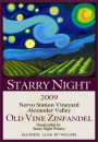 Starry Night Winery Old Vine Zinfandel 2009 Front Label
