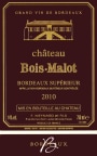 Chateau Bois Malot Bordeaux Superieur Rouge 2010 Front Label