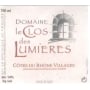 Domaine le Clos des Lumieres Cotes du Rhone Villages 2015 Front Label