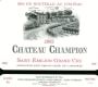 Chateau Champion Winery Saint-Emilion Grand Cru 2005 Front Label