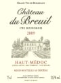 Chateau Cissac Haut-Medoc Chateau du Breuil 2009 Front Label