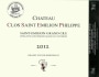 Chateau Clos Saint Emilion Philippe Saint-Emilion Grand Cru 2012 Front Label