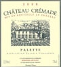 Chateau Cremade Palette Blanc 2008 Front Label