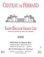 Chateau de Ferrand Saint-Emilion Grand Cru 2008 Front Label