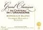 Chateau de l'Orangerie Bordeaux Grand Classique du Chateau de l'Orangerie Blanc 2013 Front Label