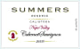 Summers Estate Calistoga Reserve Cabernet Sauvignon 2008 Front Label