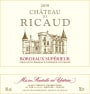 Chateau de Ricaud Bordeaux Superieur 2010 Front Label