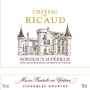 Chateau de Ricaud Bordeaux Superieur 2013 Front Label