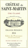 Chateau de Saint Martin Cotes de Provence Cuvee Grande Reserve Blanc 2014 Front Label