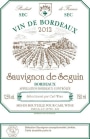 Chateau Seguin Sauvignon de Seguin 2012 Front Label