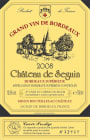 Chateau Seguin Bordeaux Cuvee Prestige Superieur 2008 Front Label