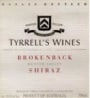 Tyrrell's Brokenback Shiraz 1998 Front Label