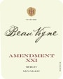 Beau Vigne Amendment XXI 2013 Front Label