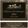 Chateau Galoupet Cotes de Provence Blanc 2014 Front Label