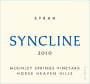 Syncline McKinley Springs Vineyard Syrah 2010 Front Label