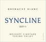 Syncline Boushey Vineyard Grenache Blanc 2011 Front Label