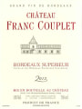 Chateau Franc Couplet Bordeaux Superieur 2012 Front Label