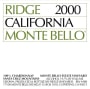 Ridge Monte Bello Chardonnay 2000 Front Label