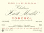 Chateau Haut-Maillet Pomerol 2003 Front Label